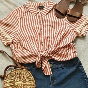 Striped Button Down Top
